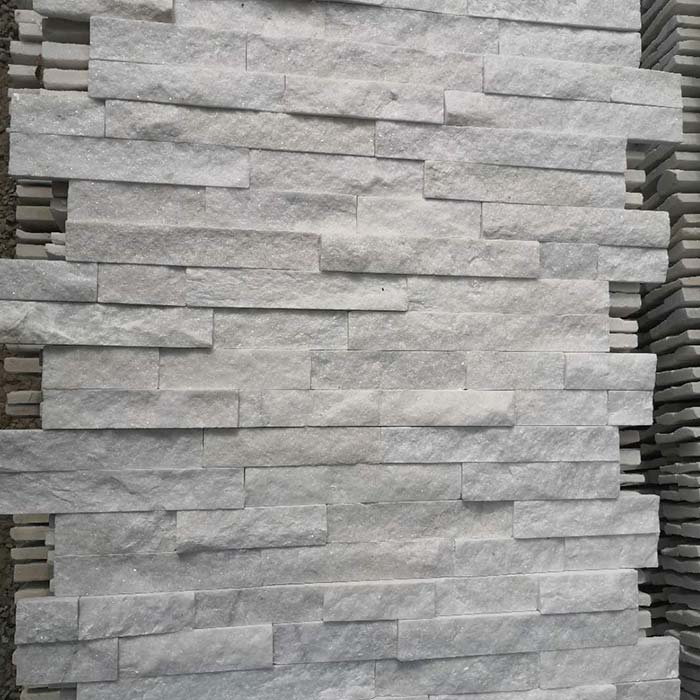 White Quartzite Ledgestone Natural Split in 15x60cm