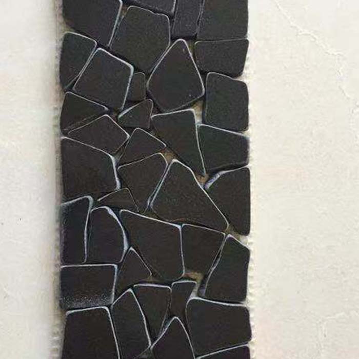 Classic Black Polished Pebble Mosaic